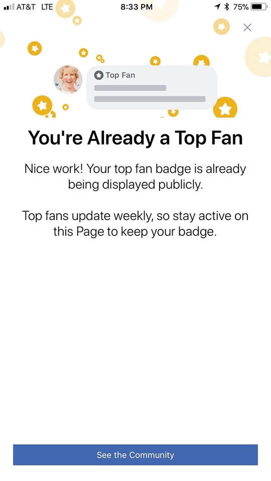 How to display top fan badge