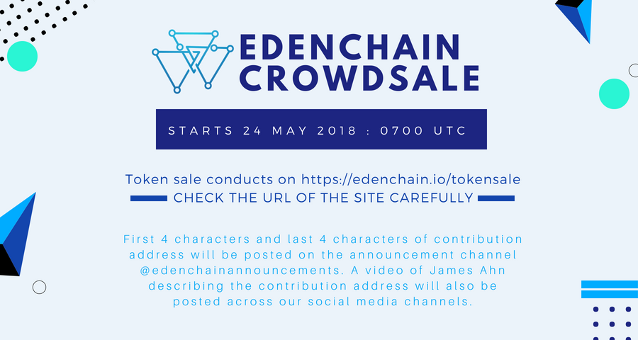 edenchainio's tweet photo. Crowdsale details for Edenchain is announced!

https://t.co/8FQBVJhnrf https://t.co/bP91w4u4Bl