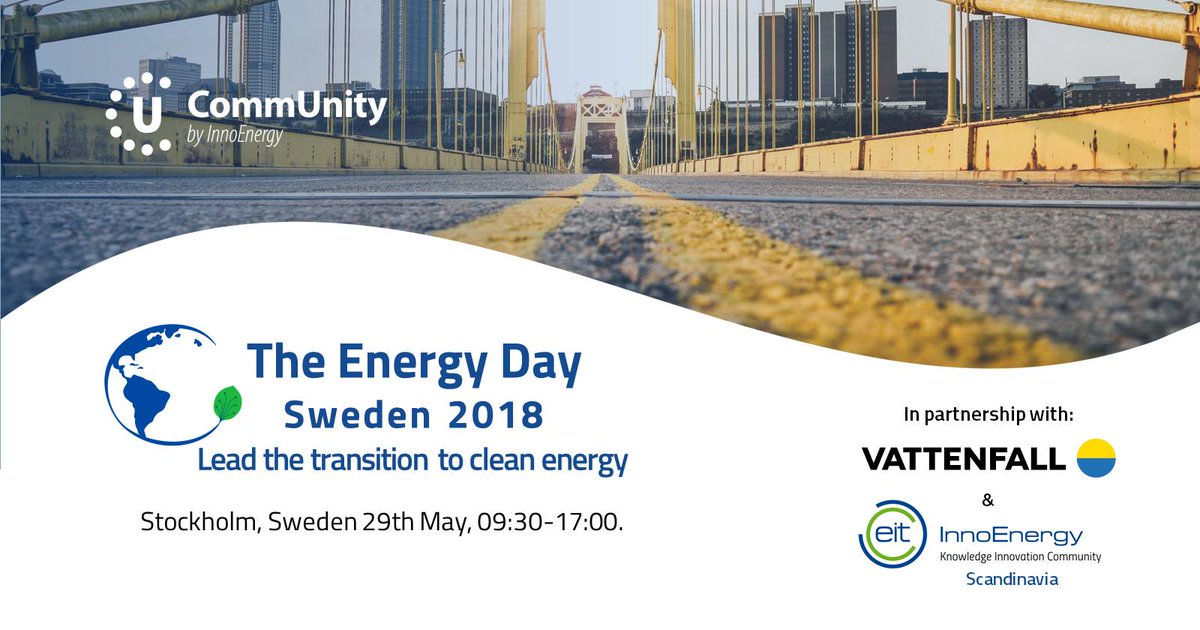#Blockchain, #IoT, #BigDataAnalytics and #AI . How are they disrupting the #energy sector? Find out more with <a href="/Catharina_Geis/">Catharina Geiselhart</a> &amp; <a href="/MarcusTqvist/">Marcus Lindblom-Törnqvist</a>  at #theenergyday on 29 May at <a href="/Vattenfall_Se/">Vattenfall Sverige</a> ➡️bit.ly/2KollyK 
<a href="/ericsson/">Ericsson</a> <a href="/PwC_EU_Services/">PwC_EU_Services</a> @InnoEnergy_S #EUSEW18 #cleanenergy