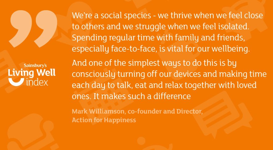 We are a social species. Spending regular time with family and friends, especially face-to-face, is vital for our wellbeing 👨‍👩‍👧‍👦☀️😀 #LivingWellIndex