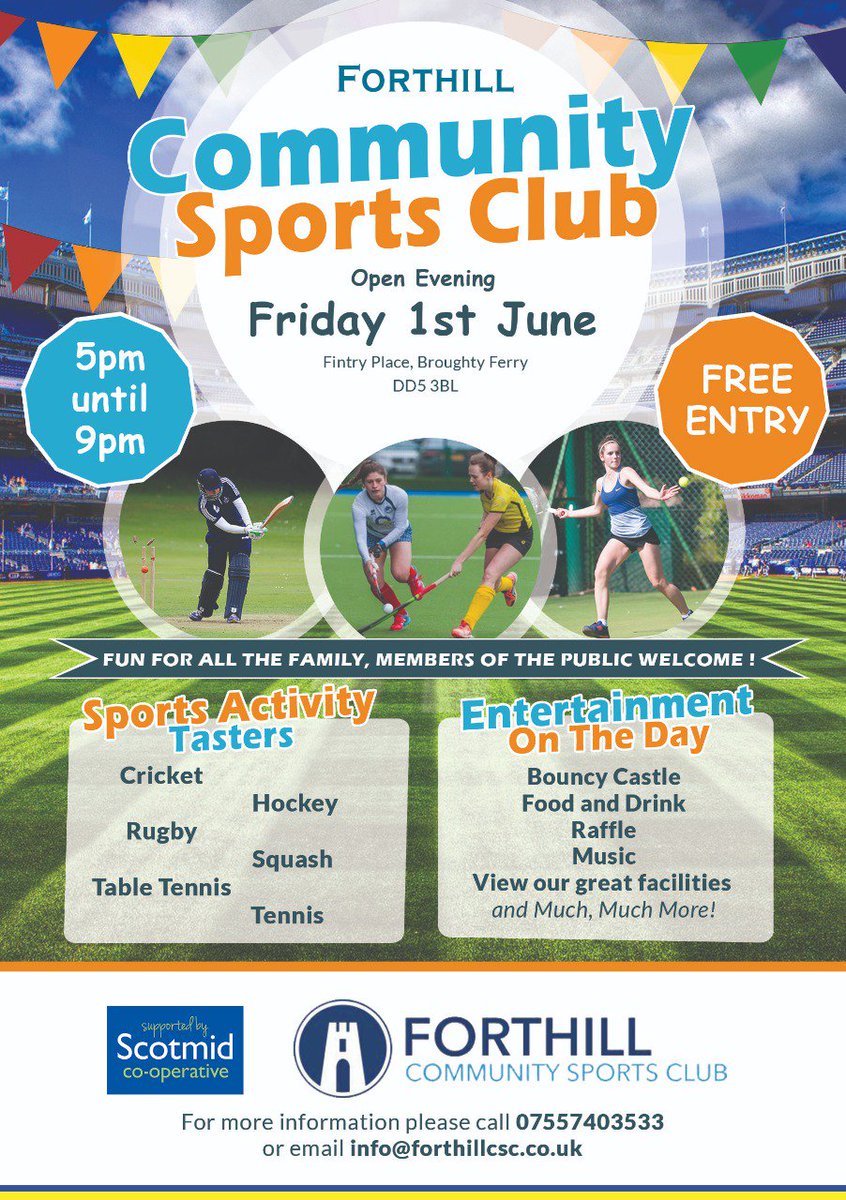 OPEN evening 1st June 5pm-9pm ➡️ Community Sports Club in Dundee! Learn #CPR and more!
<a href="/sportscotland/">sportscotland</a> <a href="/DundeeActiveSch/">Dundee ActiveSchools</a>