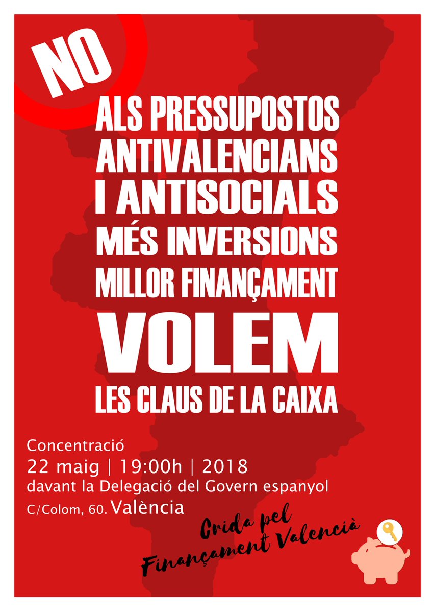 Escola Valenciana (@escolatv) on Twitter photo Ja n'hi ha prou de pressupostos antivalencians i antisocials ❌
👉 Des d'<a href="/escolatv/">Escola Valenciana</a> volem més inversions i millor finançament. Per això mateix, participarem esta vesprada a la concentració <a href="/CridapelF/">Crida pel Finançament</a>: Ja n'hi ha prou de pressupostos antivalencians i antisocials ❌
👉 Des d'<a href="/escolatv/">Escola Valenciana</a> volem més inversions i millor finançament. Per això mateix, participarem esta vesprada a la concentració <a href="/CridapelF/">Crida pel Finançament</a>:
