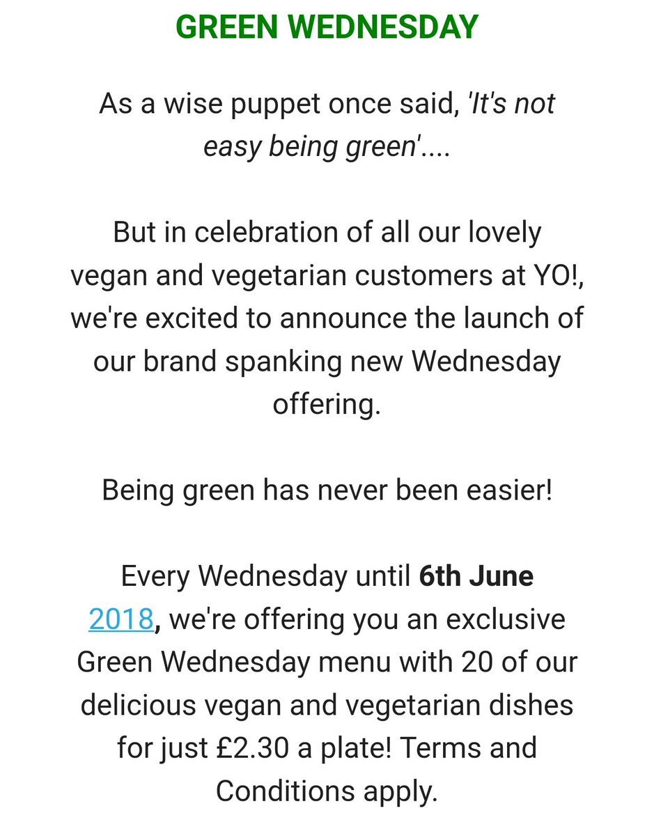 SarahLouPorter's tweet image. Omg @YOSushi are doing Green Wednesday! 💚 All Vegan &amp;amp; Veggie dishes are £2.30 every Wednesday till 6th June! Hope it becomes permanent! 😍 #Vegan #veggie #veganism