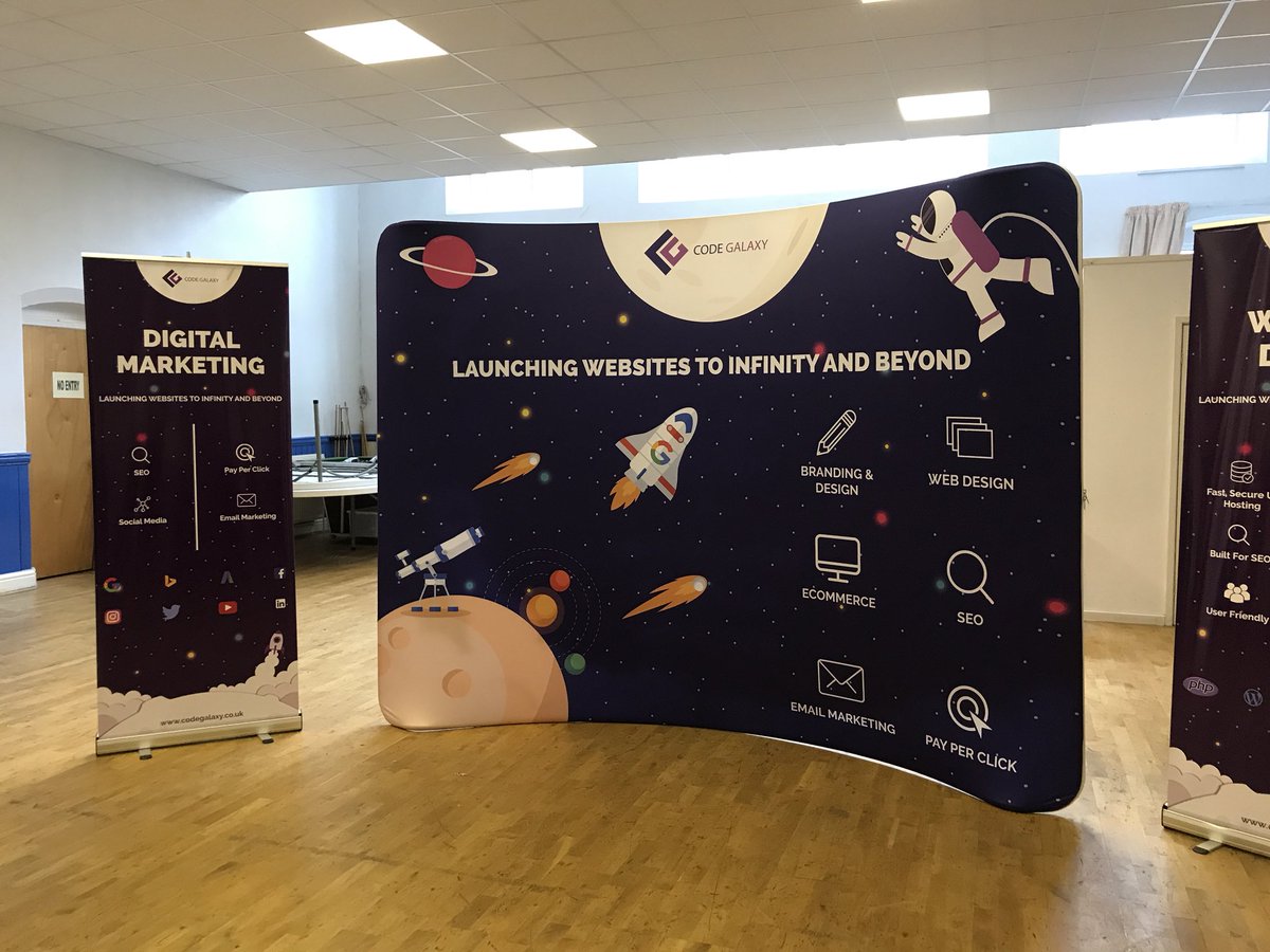 monkeybanners's tweet image. Fabric exhibition stands created for @CodeGalaxyUK last week 😁