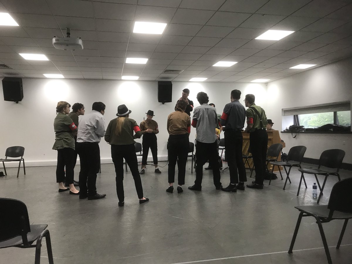 NCLActingDept's tweet image. Final run in the Studio before going into the theatre tomorrow for @nuancemble and ‘The Resistible Rise of Arturo Ui’ #riseup #stopthisrot