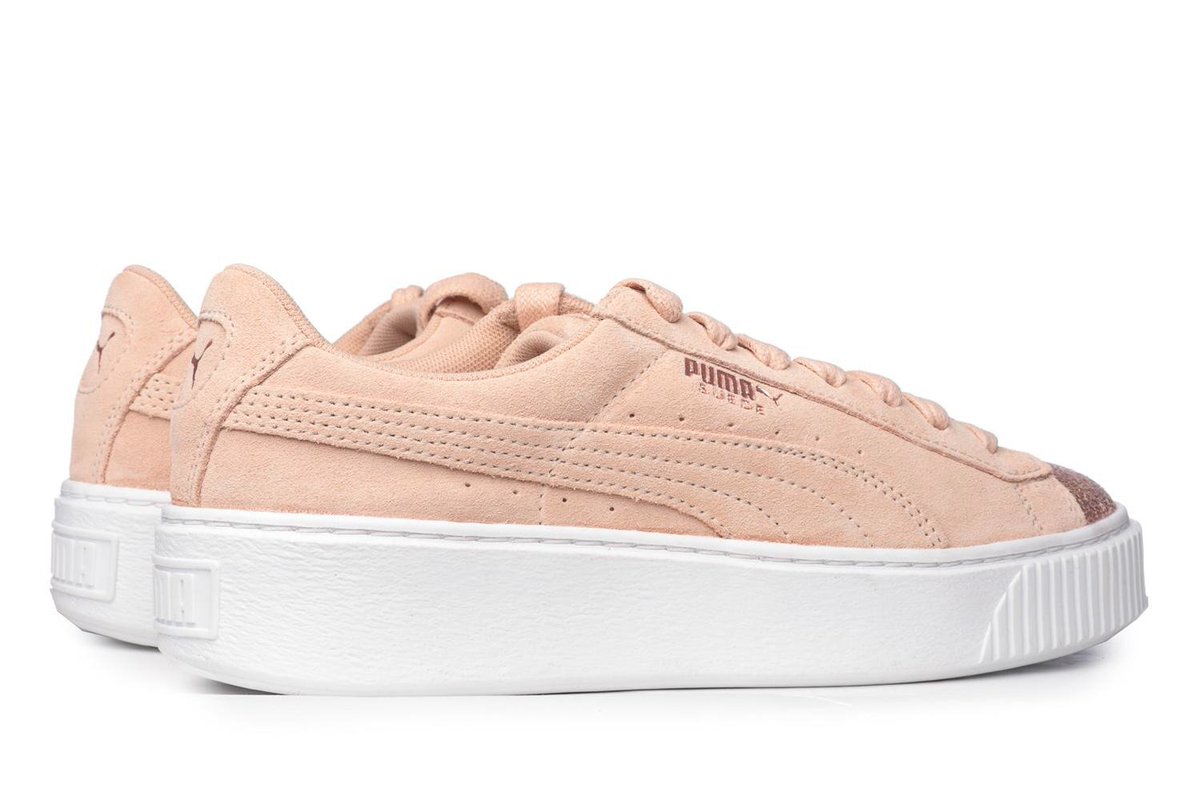 puma suede platform cream
