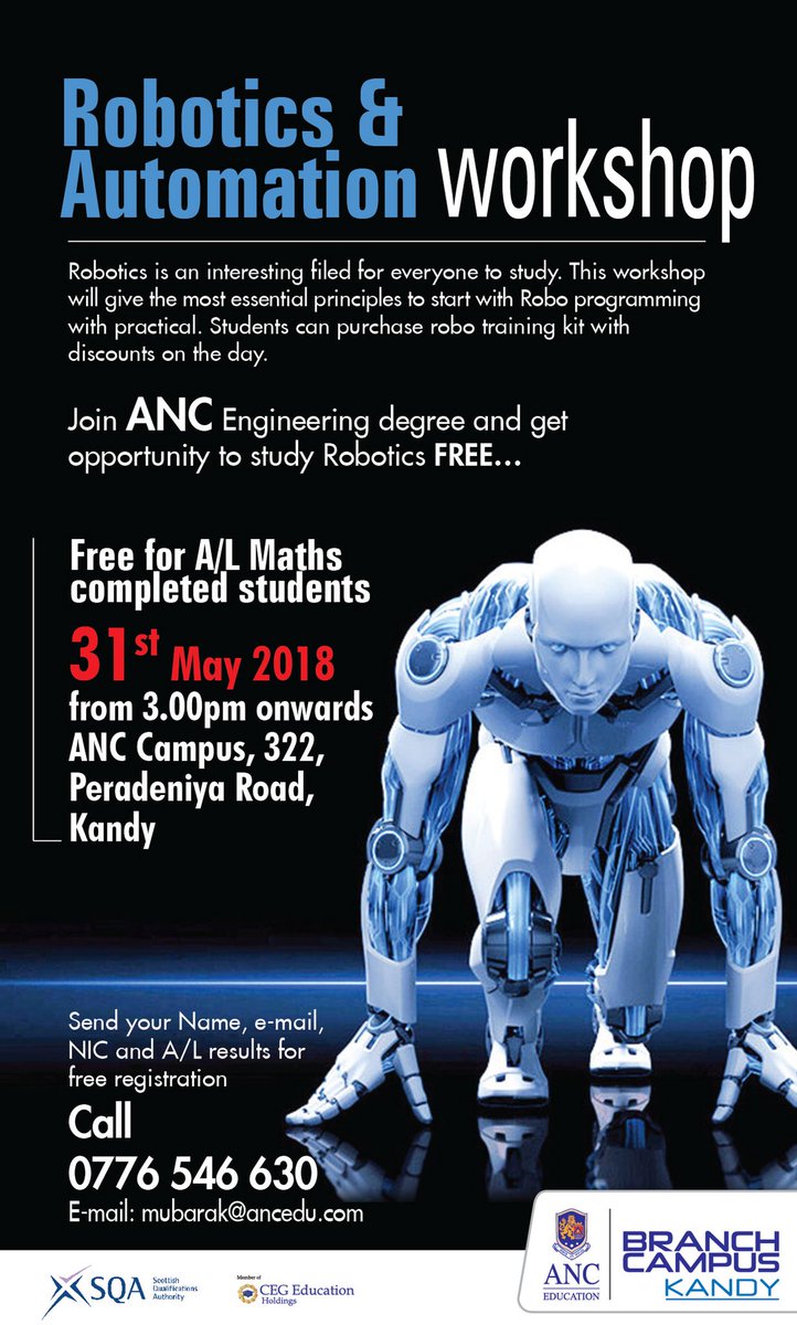 medeaseven's tweet photo. "#Learn #Robotics #FREE #at #ANC #Education" #kandy #future #advancedlevel @ancedudarenoka https://t.co/dTMjsuBSBu