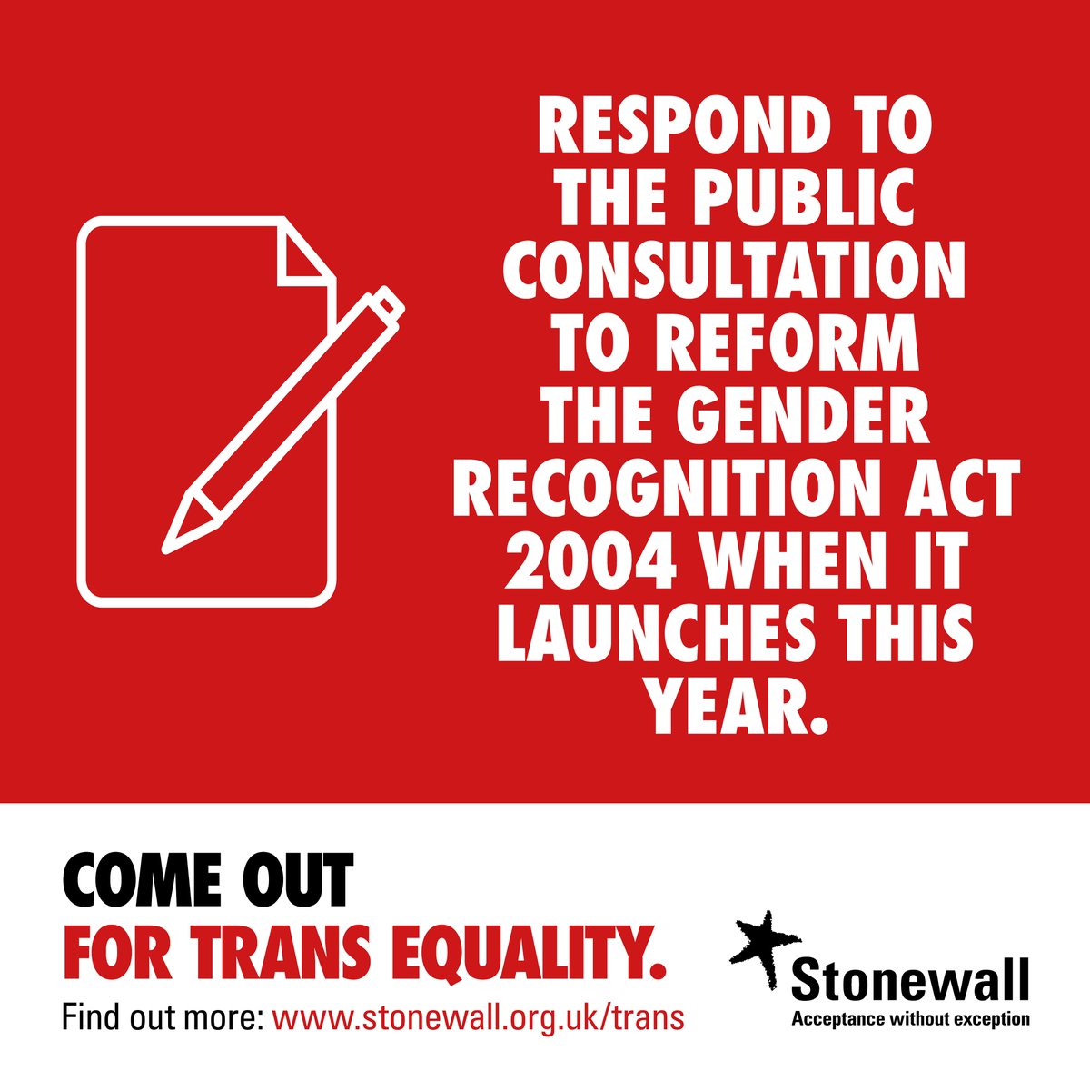 Our #LGBTinBritain Trans report shows the extent of discrimination and violence trans people face in the UK. If you want to take some concrete actions as an ally and #ComeOutForTransEquality, then look at these infographics as a starting point. Visit: stonewall.org.uk/trans