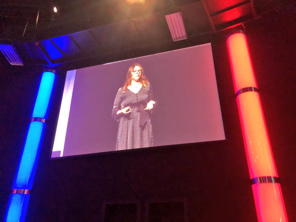 jaysonstreet's tweet image. Here’s @aprilwright rocking her #ITWebSS2018 talk here in Johannesburg!! :-)