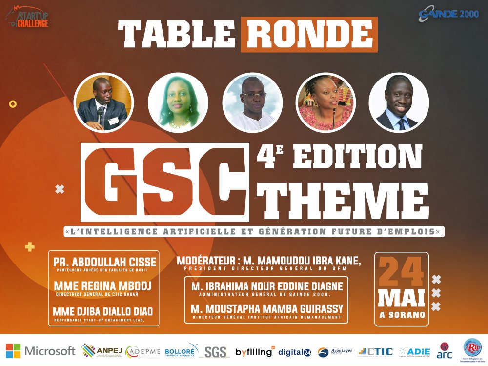 En marge de la finale du <a href="/GaindeChallenge/">Startup Challenge</a> , vous assisterez à une table ronde animée par d’éminents experts sur le thème : "L'intelligence artificielle et génération future d'emplois"
Rendez-vous le jeudi 24 mai à Sorano à partir de 9h00 !
#GaindeChallenge #Road2Sorano