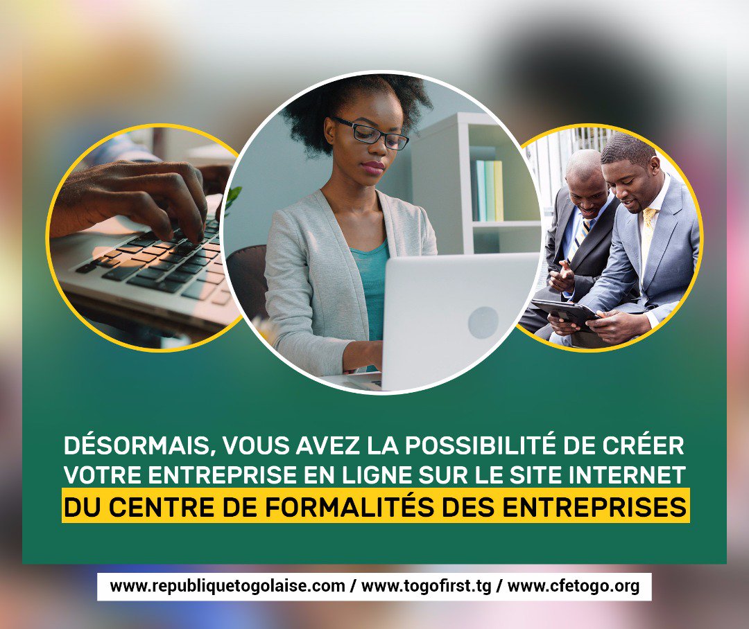 GouvTg's tweet photo. L’exonération de la Taxe professionnelle unique à la première année de création de l'entreprise, la centralisation des procédures au CFE sont entre autres des mesures du gouvernement destinées à améliorer le climat des affaires au Togo.
#Togo #Denyigban https://t.co/f66qf8kIoU