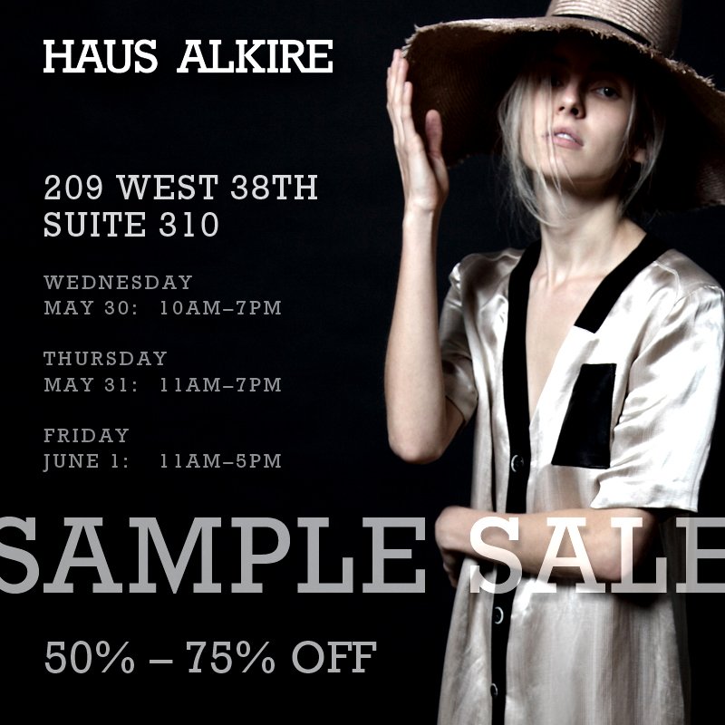HAUSALKIRE's tweet photo. #SampleSale :: Wed May30, 10-7; Thurs May31, 11-7; Fri Jun1, 11-5 :: 209 W 38th Ste 310 #NYC https://t.co/yPK9f28WO4