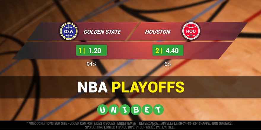 🏀 Pour le match 4 des Playoffs #NBA entre les Warriors et les Rockets (2-1), vous êtes 94% à parier sur un succès de Golden State sur son parquet ! Toutes les cotes ➡ bit.ly/2kgeHPV #TeamParieur