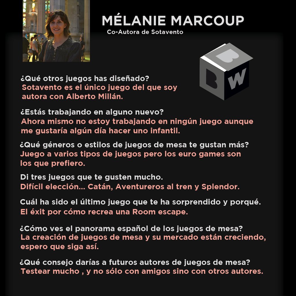 ➡️Conoce a lxs autorxs de BBW
Mélanie Marcoup, co-autora de <a href="/sotavento_juego/">Sotavento</a>