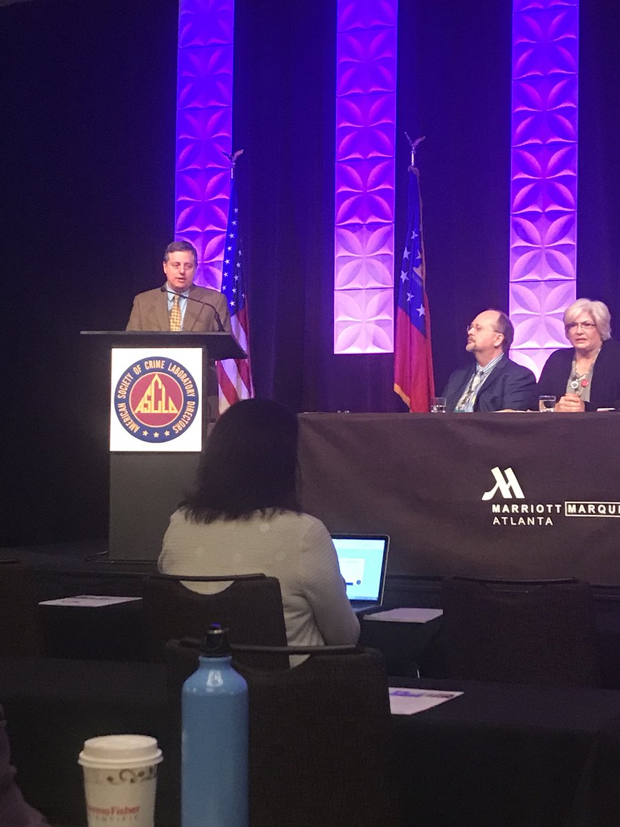 dslackette's tweet photo. Dr. John Morgan, the @ForensicCOE Director, taking about leadership principles in the forensic sciences! #FTCOE #LeadYourLab #ASCLD2018 https://t.co/xoaBkBs3Th