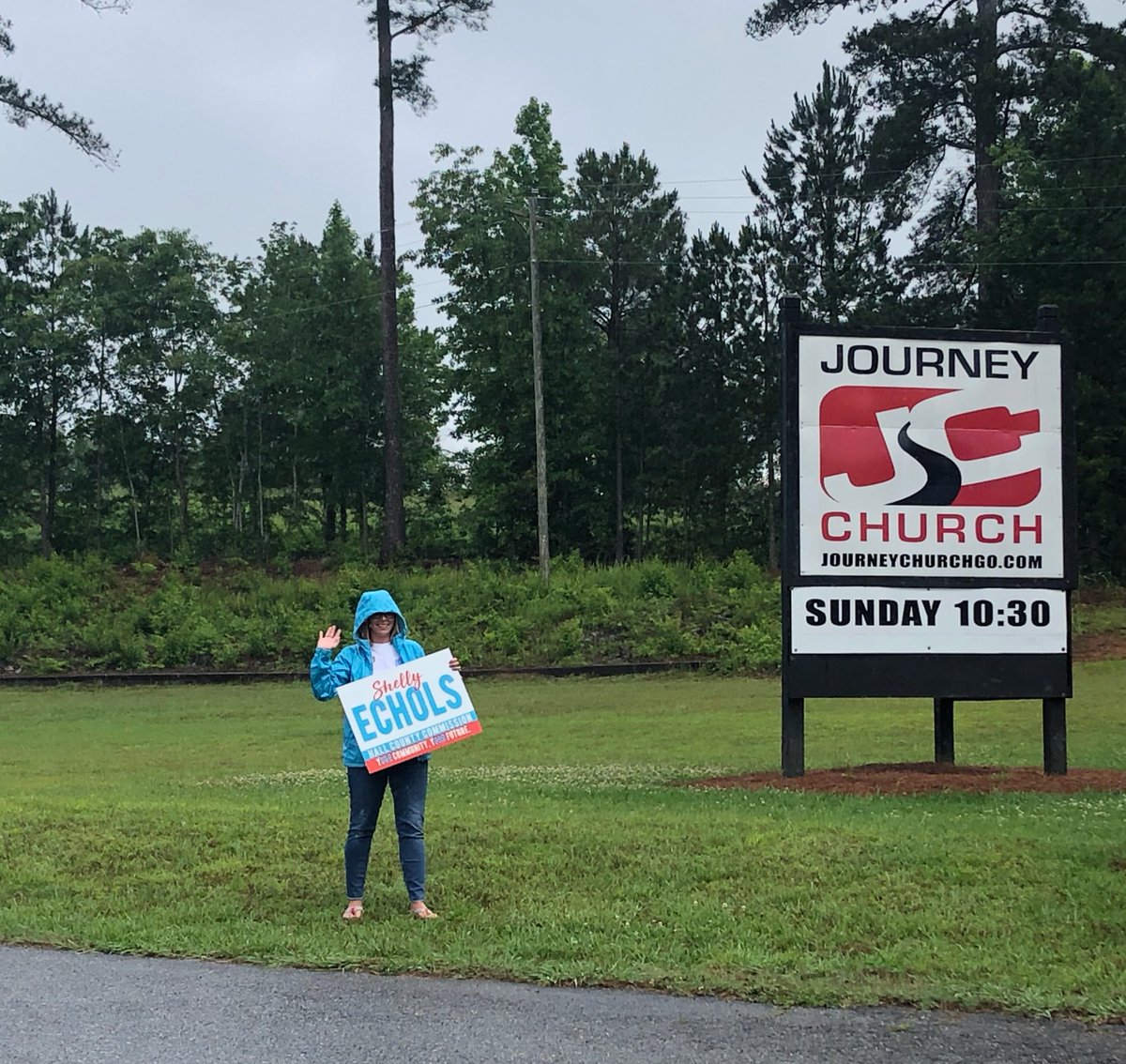 Rain or shine it’s election time! #StandWithShelly