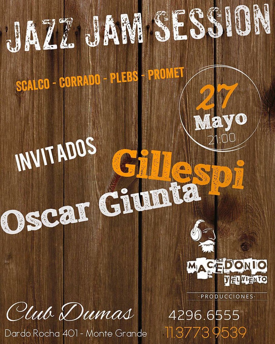 Este domingo, hay Jazz Jam Session con <a href="/gillespiok/">GILLESPI 🎺</a> y <a href="/OscarGiunta/">OSCAR GIUNTA</a> como invitados. ¡Chupate esta mandarina!