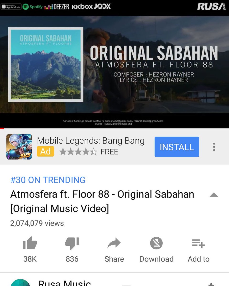 2M view... terima kasih kawan2 smua...
<a href="/AtmosferaBnd/">atmosfera_official</a>
<a href="/RusaMusic/">Rusa Music</a> ❤️❤️❤️😍😍😍🌹🌹🌹😉😉😉