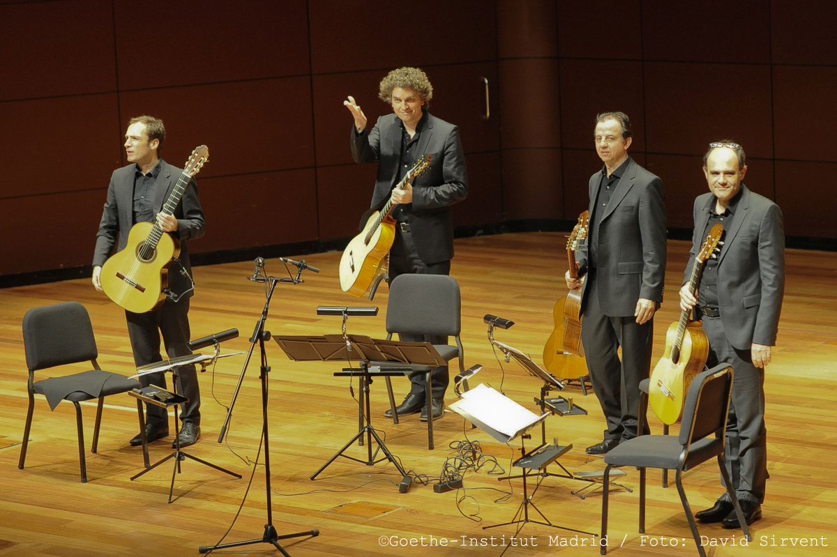 GIMadrid's tweet photo. Pasamos una noche genial durante el concierto del #AlephGitarrenquartett en el @museoreinasofia, con dos estrenos mundiales de #MalteGiesen y #OliverRappoport, un estreno en España de @Maestro_Sotelo y obras de #SánchezVerdú y #GFHaas. ¡Gracias al @cndm_inaem por la coproducción! https://t.co/zuIWBhSHth