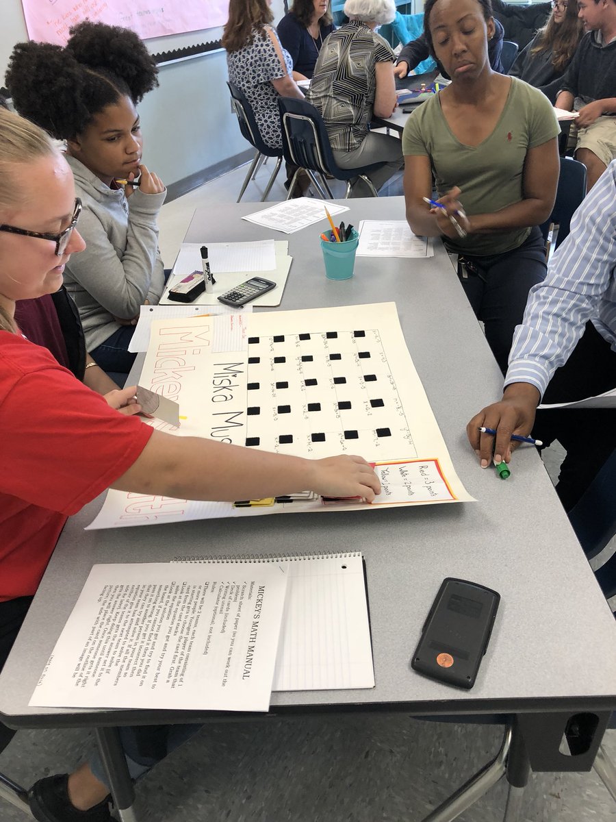 shawnwigg's tweet photo. Math Specialists are out in full swing at @tlamwolves judging some super creative math board games for Algebra 1. #creative #math #engaging @DuvalSchools https://t.co/Xk9FiuXkZb