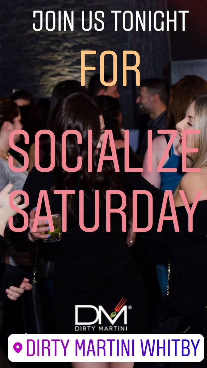 DM_Whitby's tweet image. DIRTY MARTINI WHITBY

Join us every Friday &amp;amp; Saturday Evening

Dinner: 7pm - 10pm
Drinks &amp;amp; Dancing: 10pm - 2am

Entry: 25+
Dress Code: Business Casual
(NO HATS/RUNNERS/SNEAKERS)

Call NOW for Dinner Reservations, Bottle, Booth &amp;amp; Guest List for this upcoming weekend!

905.668.3030