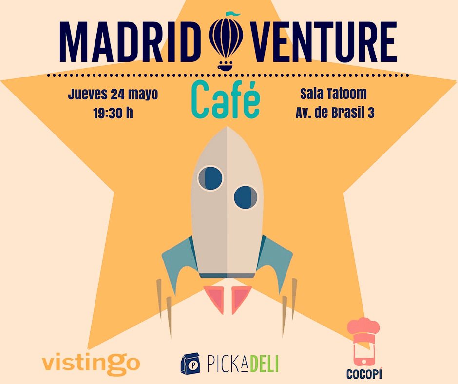 MADVentureCafe's tweet photo. 🙌Ya esta aquí el nuevo evento de Madrid Venture Café!🙌Os esperamos el próximo jueves 24 de mayo en la sala Tatoom en Av. De Brasil 3 (Madrid). Tendremos tres nuevas startup super interesantes!😊No te lo puedes perder!! 🤗🤗 https://t.co/eoYmF9qLQO