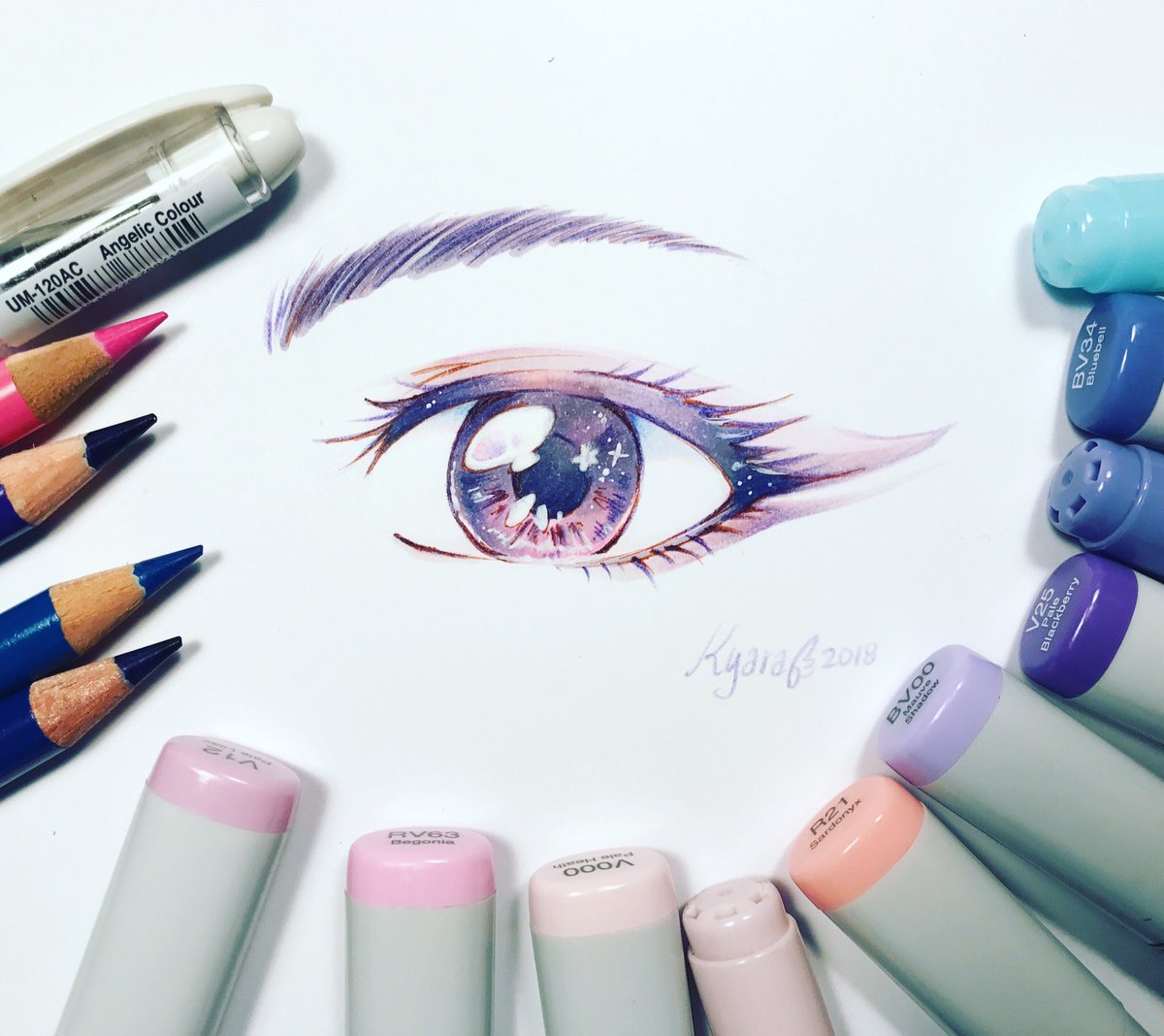 Coloring Anime Eyes With Colored Pencils - colouring mermaid