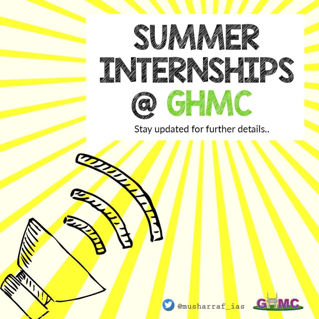musharraf_ias's tweet photo. #SummerInternshipProgram for School and College students 

Hi Teenagers &amp; Children of Hyderabad!!!
Opportunity to work in the largest Municipal Corporations of India &amp; get a first hand learning experience @GHMCOnline

Folllow up for further details @zcwz_ghmc https://t.co/CJVe8gTwJi