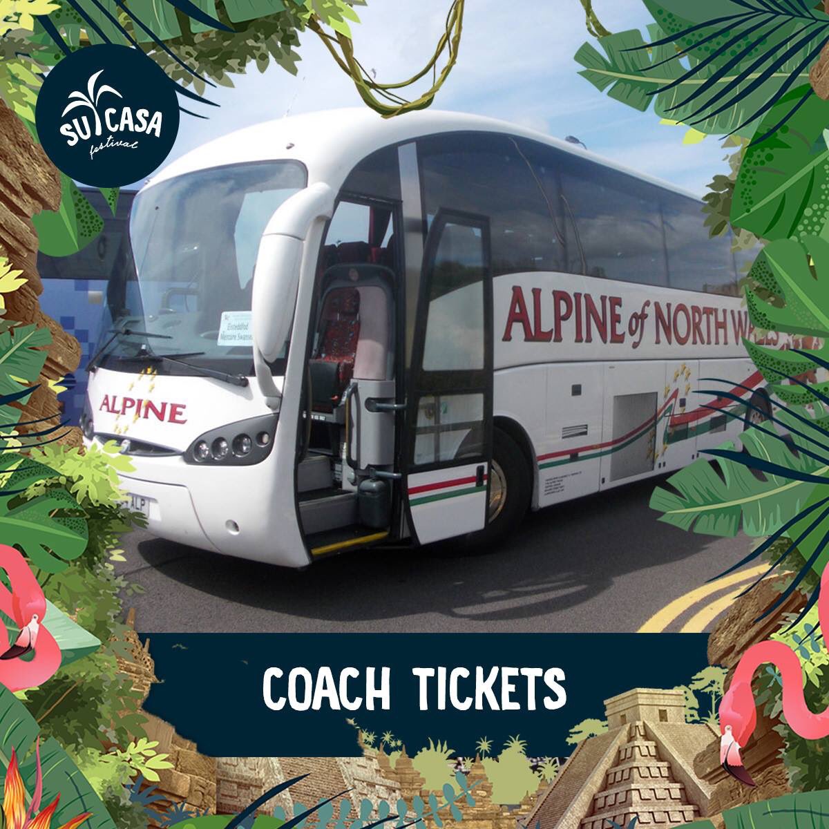 sucasafestival's tweet photo. SEATS FILLING UP 🚌 cheap, safe and reliable travel to and from the event from a number of locations. 

Book now >>> https://t.co/sot9ECttNs https://t.co/Tuo1o52kH8