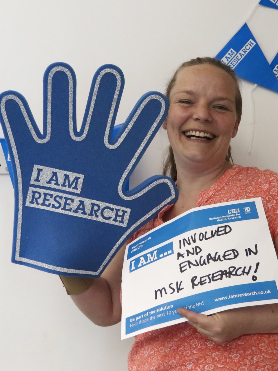 letsgetvocal's tweet photo. Here is the fantastic @carolynMgamble the new chair of the @UoMMskResearch @ManchesterBRC Musculoskeletal MSK Research User Group (RUG) showing her support for #IAmResearch #ICTD2018 #NHS70 #PPI https://t.co/NZudsmgpzK