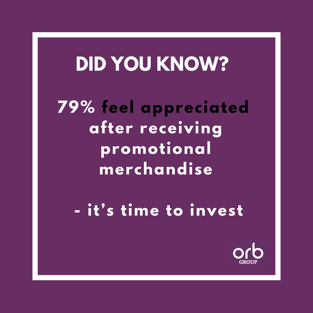 Did you know? Receiving promotional merchandise makes 79% people feel appreciated!    The Orb Promotional Merchandise show comes to Glasgow 30th May - come along, get your goodie bag and talk to us about what we can do for you!
#Didyouknow #branding 
buff.ly/2I4WyCm