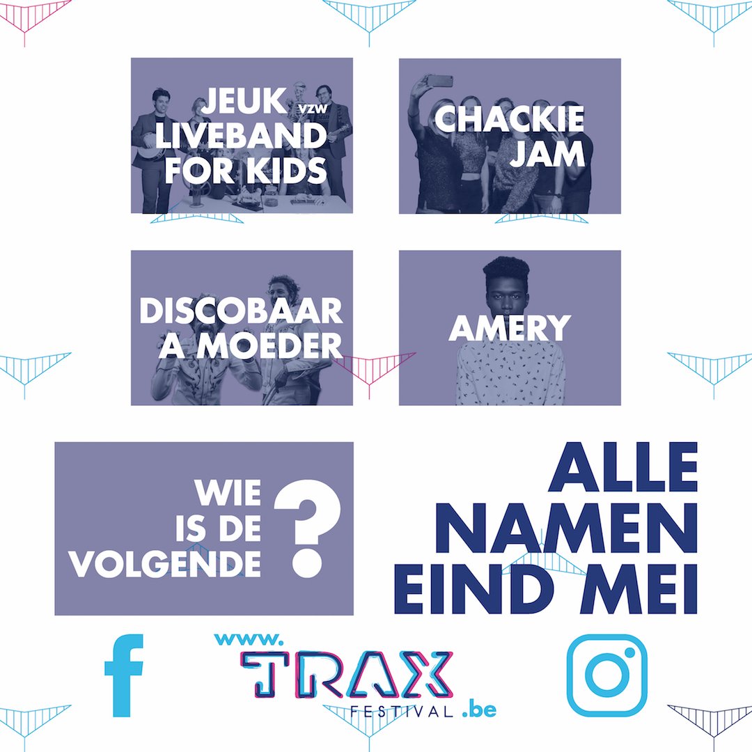 De eerste vier bands zijn aangekondigd. Stuk voor stuk zijn het fantastische namen die nu al zin geven naar meer! We gaan even jullie geduld op de proef stellen want eind mei volgen de laatste twee namen en die zijn veelbelovend! #traxrsl #vanrsl #gratis #festival #roeselare