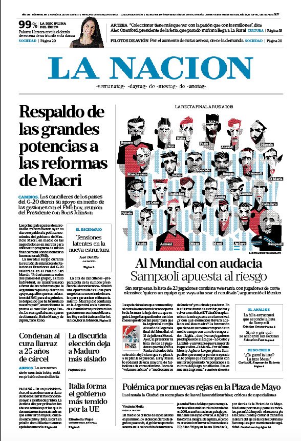 Gran tapa ilustrada hoy en <a href="/LANACION/">LA NACION</a>. Pequeña innovación para seguir sumando.