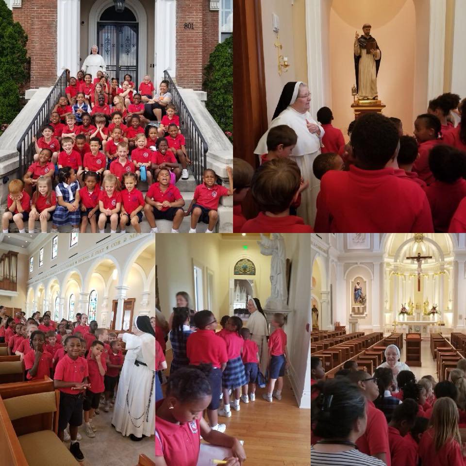 Some of our Pre-k through 4th grade students visiting Sr. Ignatius at  “home” at the Dominican Sisters of St. Cecilia #blessedday
