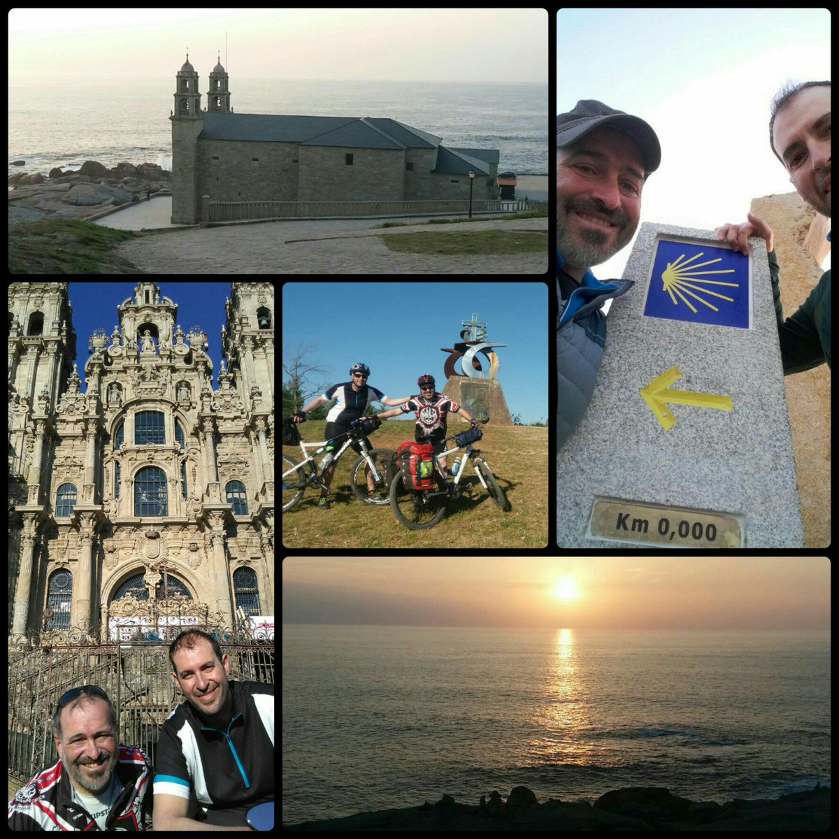avalponasca's tweet photo. Santiago, Muxia... Y hoy hasta Finisterre!! Ya van 13 días de ruta, experiencias, reparación de bici, reportajes para la TV, buenos compañeros de viaje y el relevo! paisajes espectaculares y gente colaborando económicamente con @Valponasca
#pedaleandolaiberica
#1€xkilometro https://t.co/WdAnmF8ti8