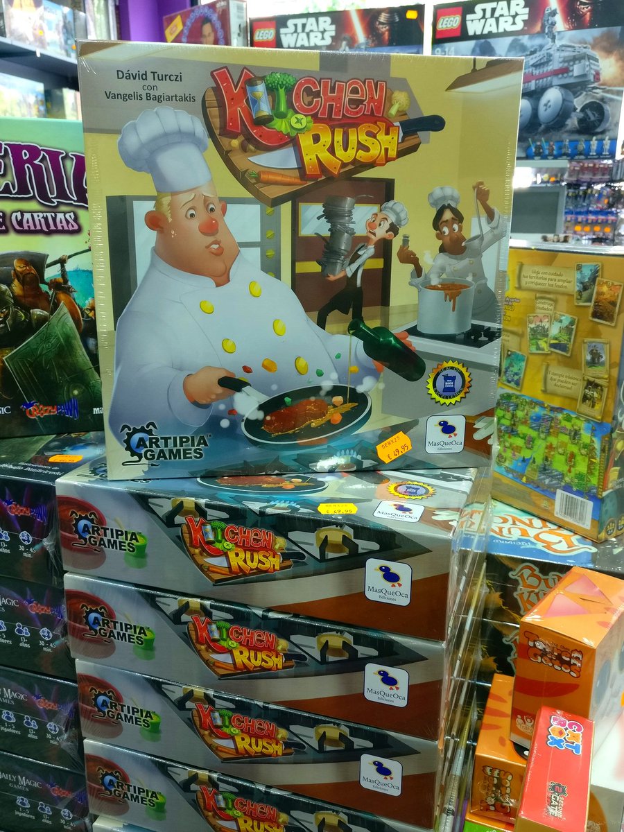 GenXCarranza's tweet image. Para quienes estabais esperando esta edición, nos acaba de llegar de @MasQueOca Kitchen Rust en español! 😀😀😀 #juegosdemesa #KitchenRush