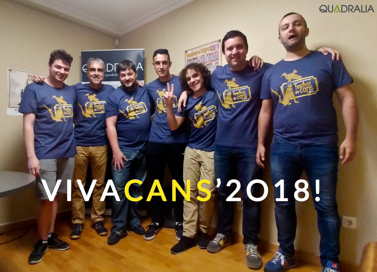 quadralia's tweet photo. Hoy en @quadralia ​ estamos todos como niños con zapatos nuevos con las camisetas del @festivaldecans 2018! Gracias a la organización por el gran detalle. Para nosotros es un AUTÉNTICO PLACER colaborar con el festival.
Comienza #Cans2018 📣 Viva Cans!!!
#agroglamour https://t.co/NgucUtfC16