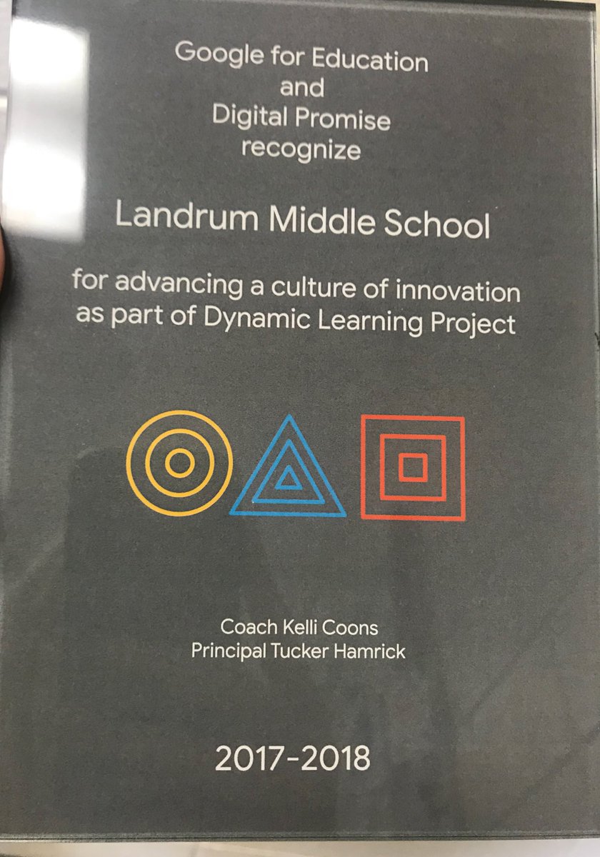 KelliCoons_'s tweet photo. It’s a great day! Receiving this plaque here @LandrumMiddle means so very much #DLPCoaching has been transformational here in @infopublicd1 #d1transforms https://t.co/EykBJPnGBw
