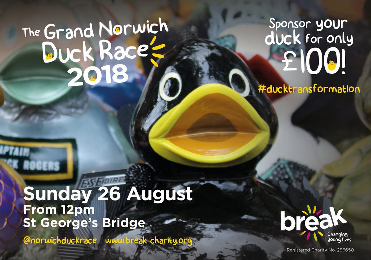MatRubberDuck's tweet image. Quack! Quack! *flaps wings with excitement* How proud is Matty be starring on the @break_charity @norwichduckrace 2018 poster?! Come and join me in the River Wensum. I may or may not be stuck in the reeds... #awks #gndr18