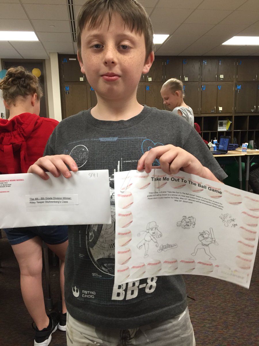 Riley is the intermediate winner of the take me out to the ballgame drawing contest! He won two tickets to an <a href="/indyindians/">Indianapolis Indians</a> game 👏🏼😊 <a href="/SFE_3820/">SFE Elementary</a>