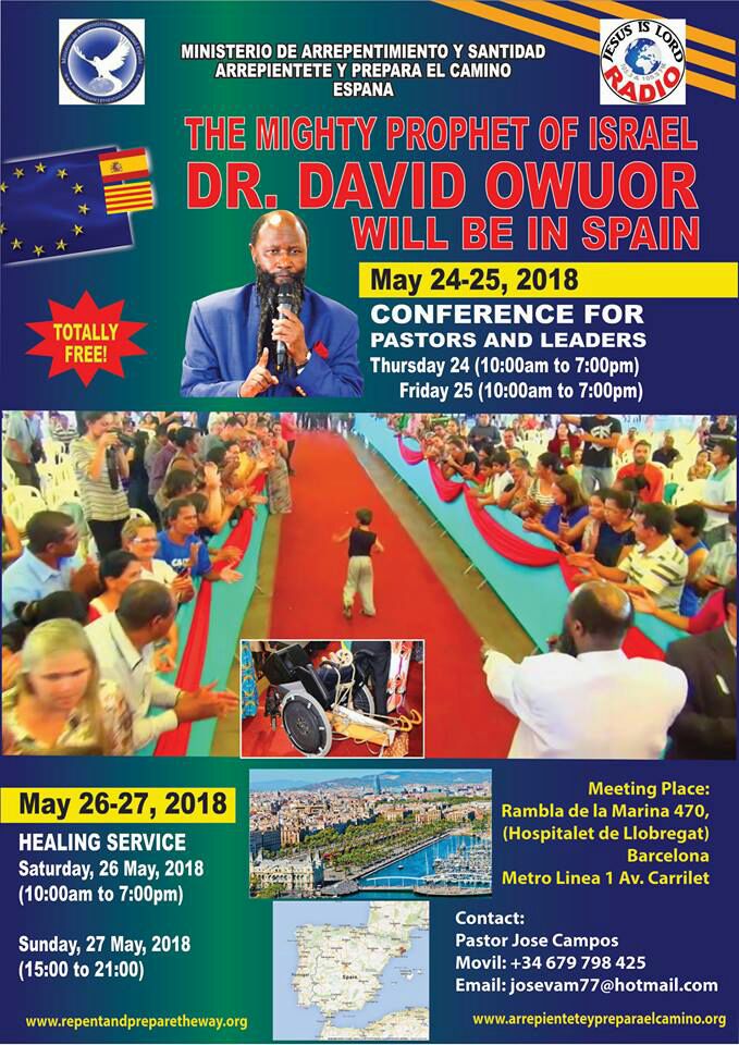 That no one on the face of the 🌍 may never ever say that they never heard the voice of the Lord 
#ProphetDrOwourInSpain