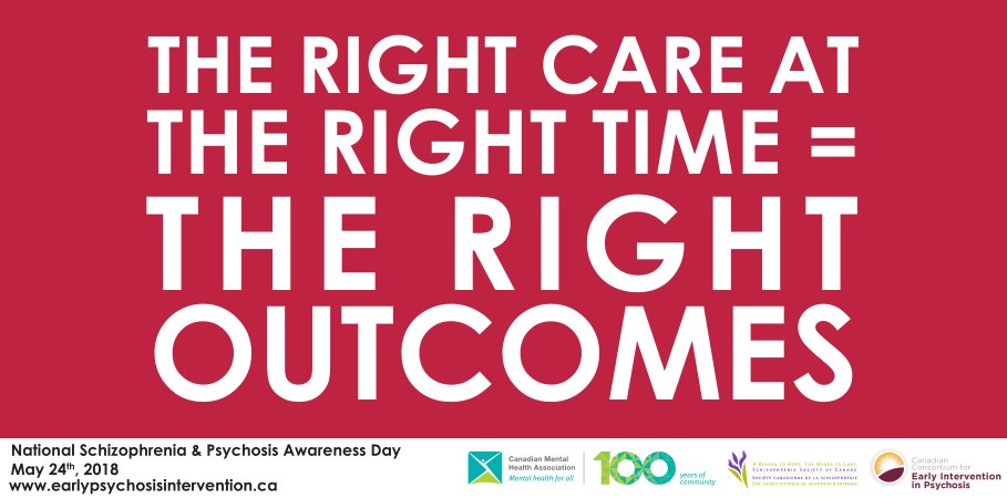 SchizophreniaCa's tweet photo. Tomorrow is #NSPAD18. Early intervention in #schizophrenia &amp; #psychosis reduces suffering, improves quality of life, and
reduces future episodes. Learn more about the early symptoms &amp; warning
signs --> 
https://t.co/ZE0JFF64fo #SupportSZ #CMHA100 #SchizophreniaAwarenessDay https://t.co/pYHty7RyfE