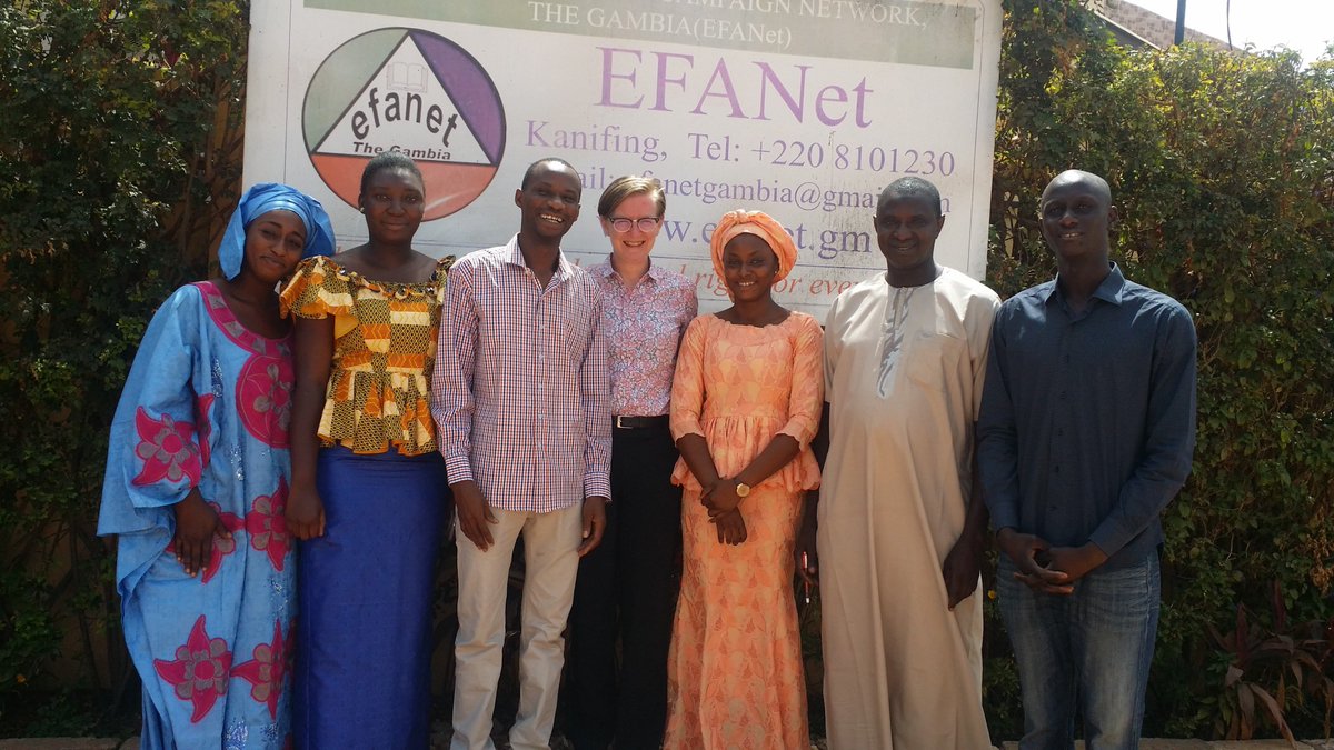 EFANetGambia's tweet photo. @EFANetGambia received Prof. dr. Ann Peeters &amp; Mr. Jimmy Hendry Nzally from the #VrijeUniversiteitBrussel -VUB today. The visit was meant to orient them about the work of #EFANet &amp; to possibly build partnership in education related Programmes. 

Thank you for visiting #EFANet! https://t.co/Bvp4rDuLkZ