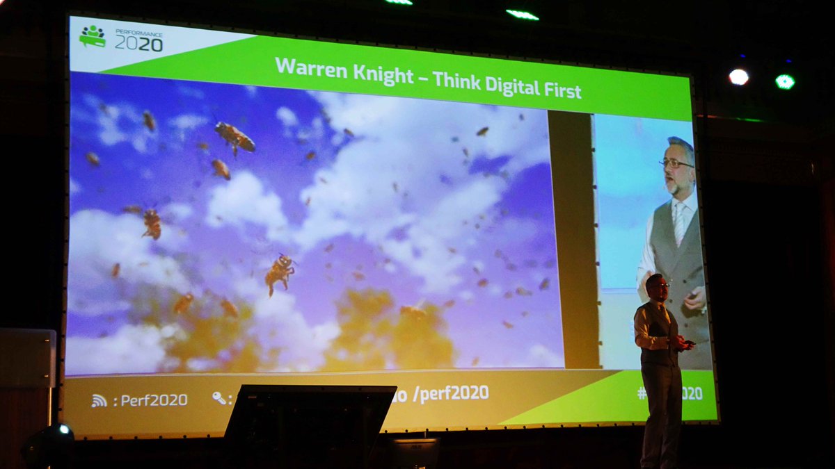 Even beekeeping is #DigitalFirst with <a href="/WarrenKnight/">Warren Knight</a> at #perf2020 conference. #ThinkDigitalFirst and read his new book called #DigitalTransformation .PS: It is nice to be called a bee, not a sheep, as a follower once in a while.