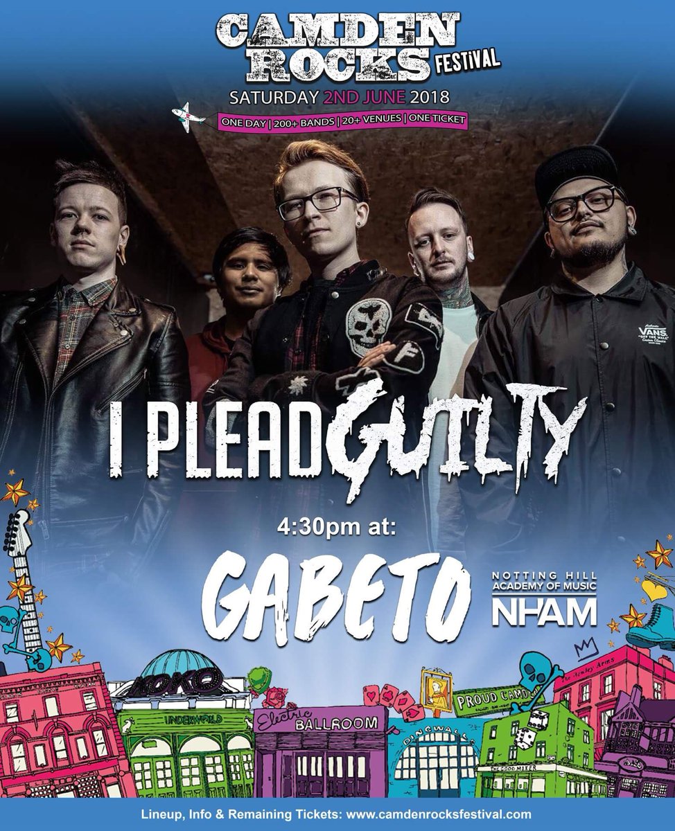 Catch us playing <a href="/CamdenRocksFest/">Camden Rocks Fest</a> on 2nd June at 4:30 <a href="/GabetoLondon/">Gabeto London</a> for fans of breakdowns, screamy vocals and bouncy riffs #posthardcore #metalcore #london #camdenrocks #mosh #metal #screamo #scene #live #band #punk #ipleadguilty #ipleadguiltyuk