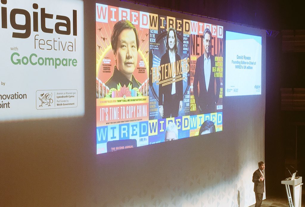 InnoPointCym's tweet photo. Ein prif siaradwyr @iRowan o @WiredUK yn siarad am modelau arloesi heb 🐮💩 @DigitalCym https://t.co/hbKbj8UcgV