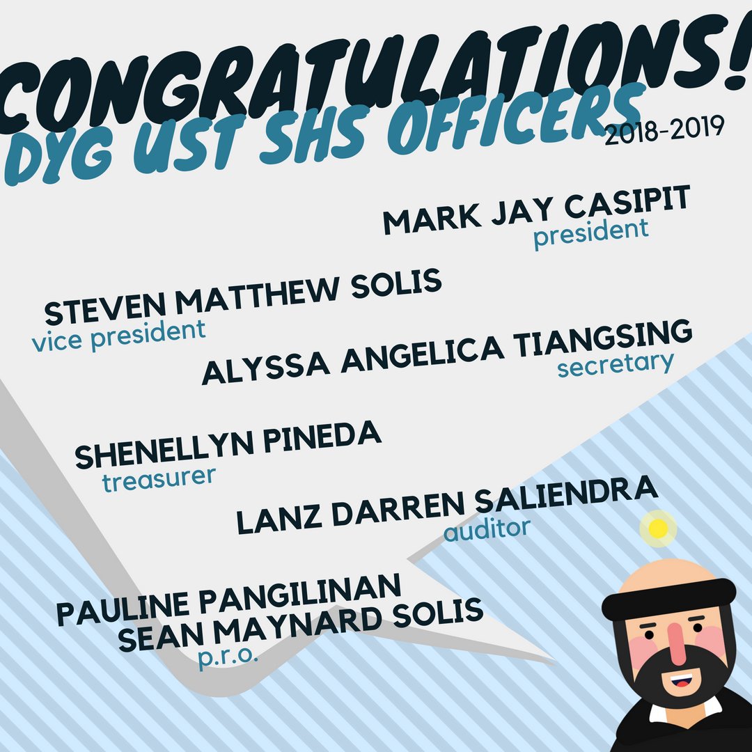 domnetustshs's tweet photo. CONGRATULATIONS to our new DYG-UST SHS officers for A.Y. 2018-2019! May the Holy Spirit guide you and inspire you to become competent, compassionate and committed servant leaders! ๐โโ๏ธ๐โโ๏ธ
#ONEDOMNETYouth
#SaDOMNET
#DYGSHS https://t.co/oVzCrZfZnr