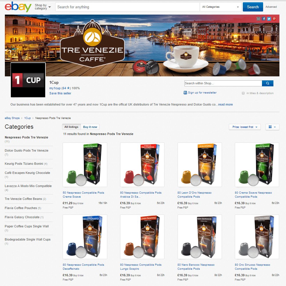 northwestvend's tweet image. Visit our 1Cup store on Ebay to buy great value Tre Venezie Nespresso compatible pods, click the link below to purchase from our store on Ebay. All our products come with free Uk mainland delivery.
stores.ebay.co.uk/northwestvendi…
#TreVenezie #specialitycoffee #Nespresso #coffeepods #1Cup