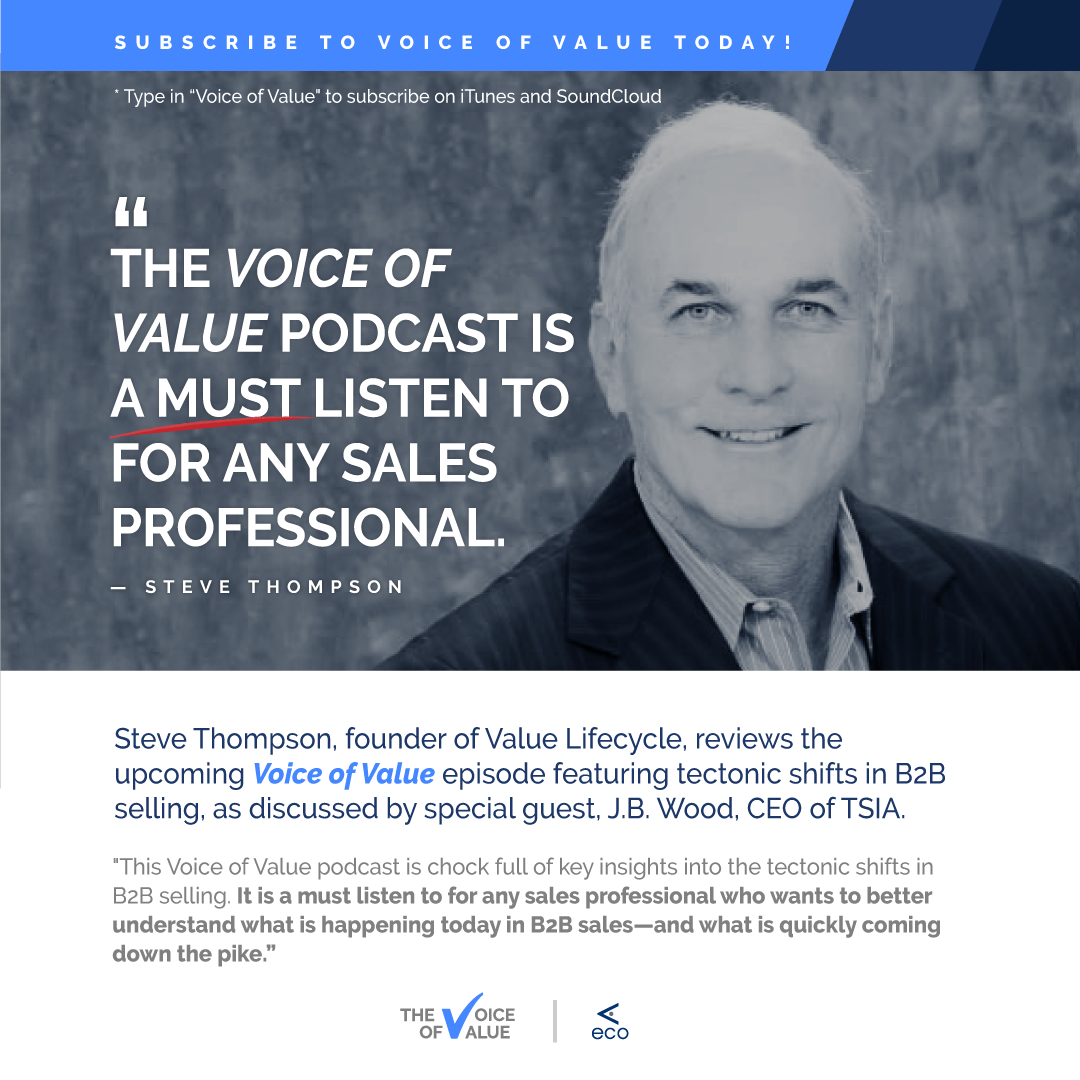 VMO_Team's tweet photo. #VoiceofValue with host Chad Quinn is getting ready to release a brand new episode with Special Guest, CEO of  Technology Services Industry Association (TSIA)) J.B. Wood.

Subscribe today on #iTunes https://t.co/f3QiGox1zt and on #SoundCloud https://t.co/UXLuUA4IxG https://t.co/gCnMIjb2o9
