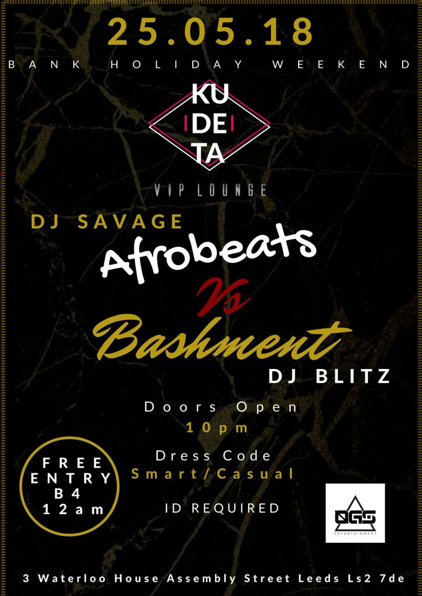 This friday catch me on decks here 
@ kudeta VIP lounge Leeds
#teambashment
Tell a friend to tell a friend🗣